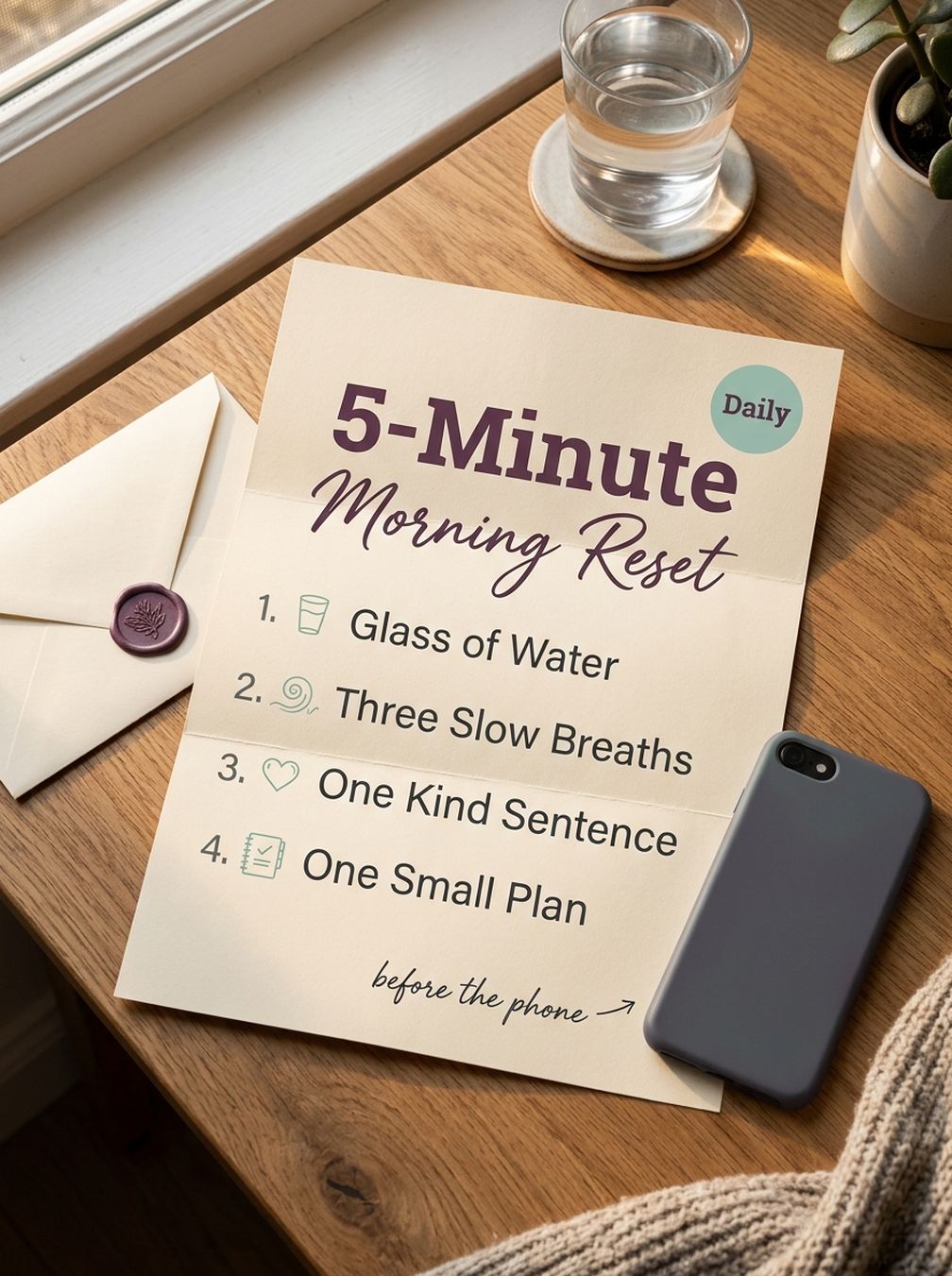 A Five-Minute Morning Mindset Reset illustration